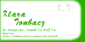 klara tombacz business card